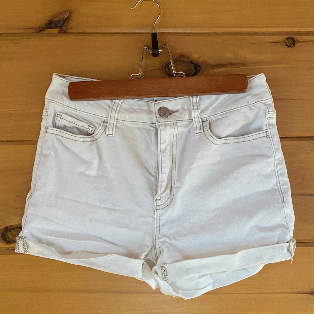 White denim shorts